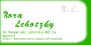 nora lehotzky business card